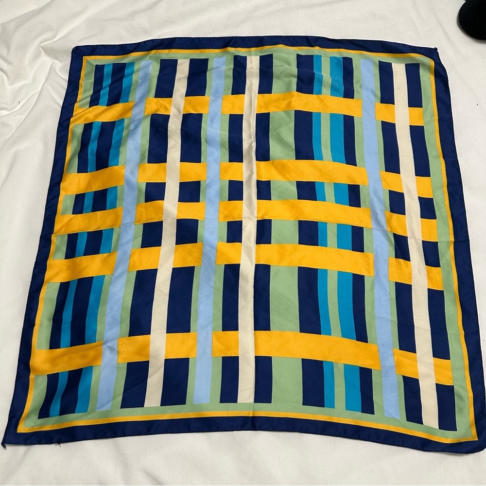 Blue checkered scarf